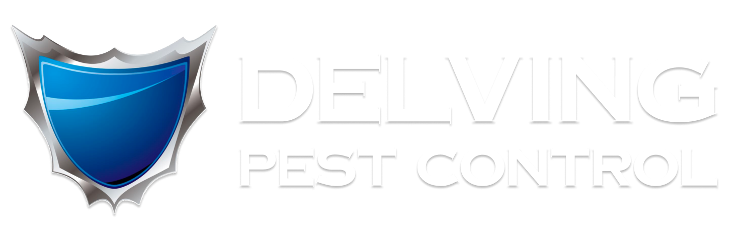 Delving Pest Control Official Logo White text